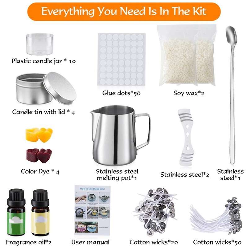 Diy Candle Making Kit Beeswax Pouring Pot Wicks Sticker Fixator Thermometer Diy Handmade Aromatherap