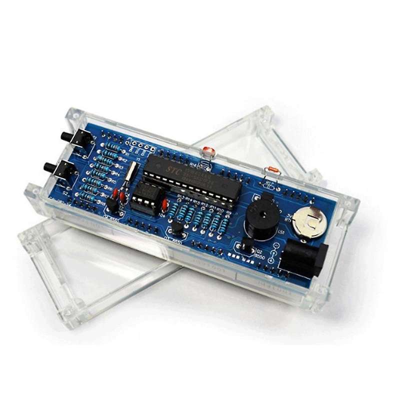 DIY Digital Clock Kit 4 Digit LED Electronic Clock Kit Large Screen with Transparent Case LED Green
