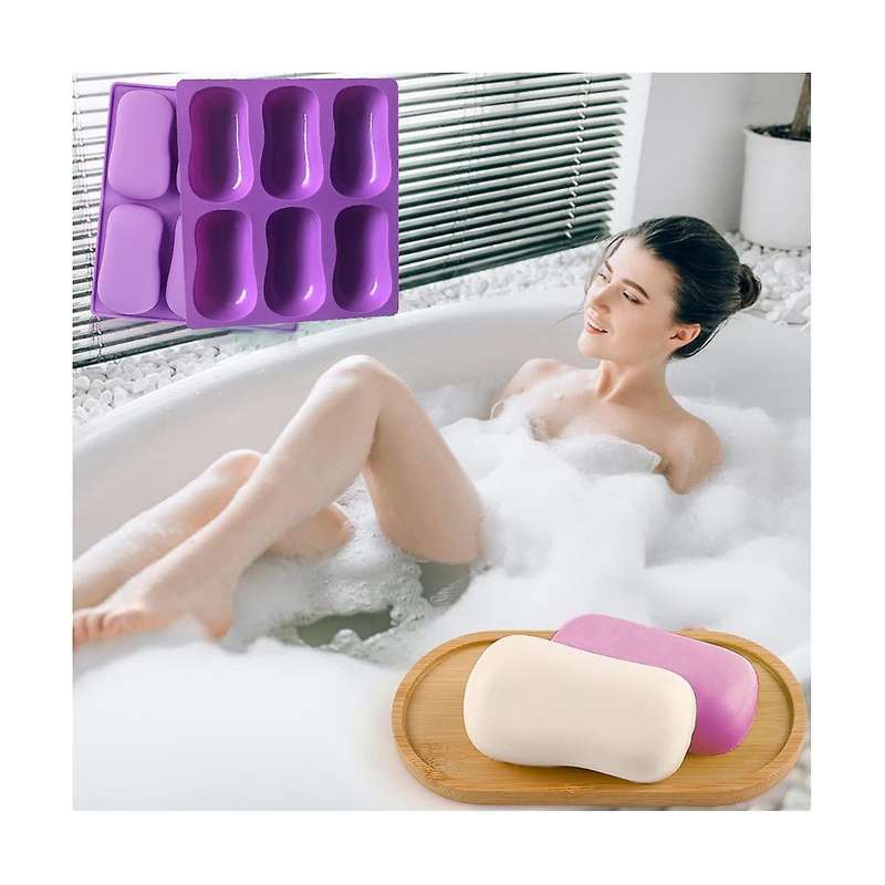 Diy Handmade Soap Mold 6 Cavity Silicone Soap Mold Classic Handmade Silicone Mold for Bath Craft So