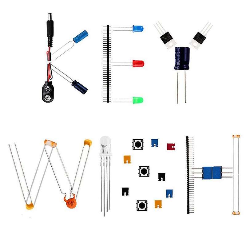 DIY Electronics Basic Kit Breadboard Jumper Wires,Resistors,Buzzer for R3 Mega256