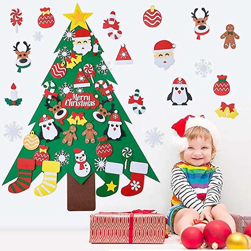 Diy Felt with Detachable Ornaments Wall Hanging Home Door For
