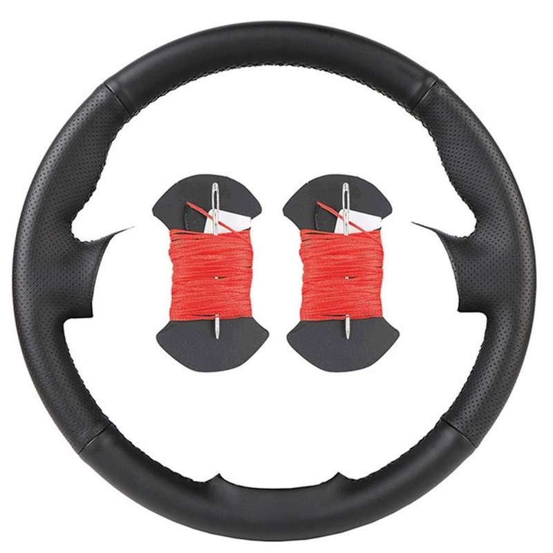 DIY Hand-Stitched Car Steering Wheel Cover Artificial Leather Breathable for E90 320I 325I 330I 335I