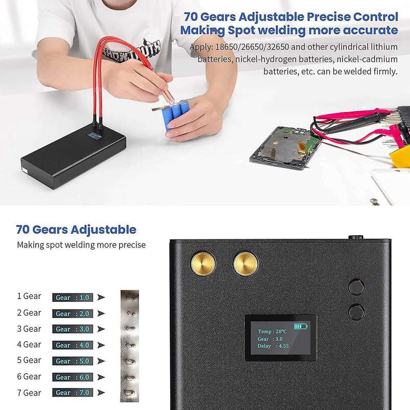 DIY Portable Spot Welding Machine Spot Welding Equipment Energy Storage 7500MAh for DIY 18650 with T