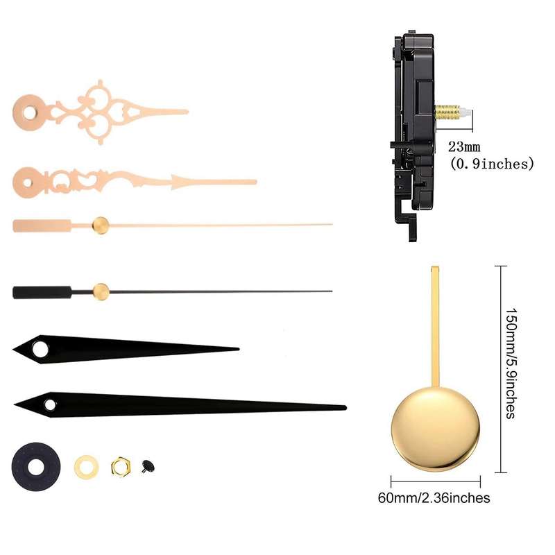 DIY Quartz Pendulum Clock Movement Mechanism Clock Kit with 2 Pairs Different Hands Wall Clock Repa