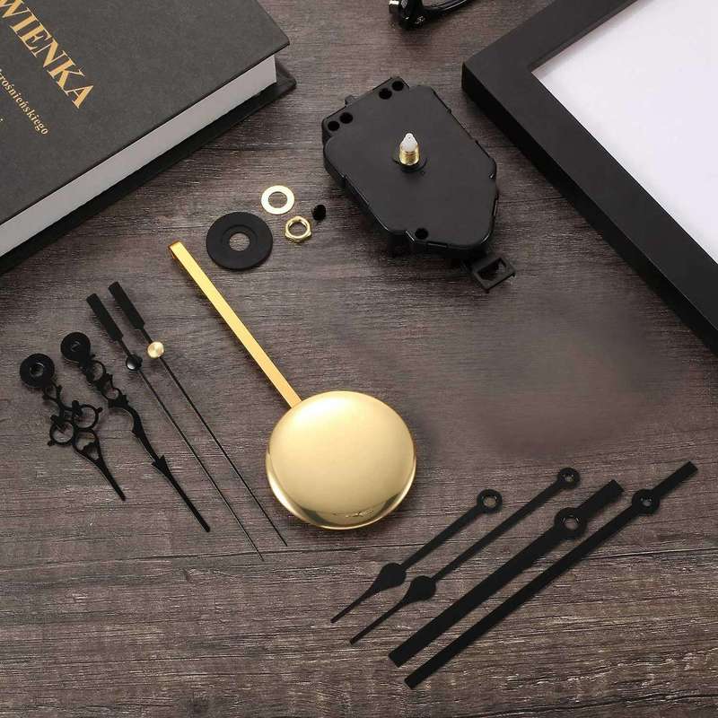 DIY Pendulum Clock Movement Mechanism with 3 Pairs Different Hands Quartz Repair Shaft Wall Clock Ki