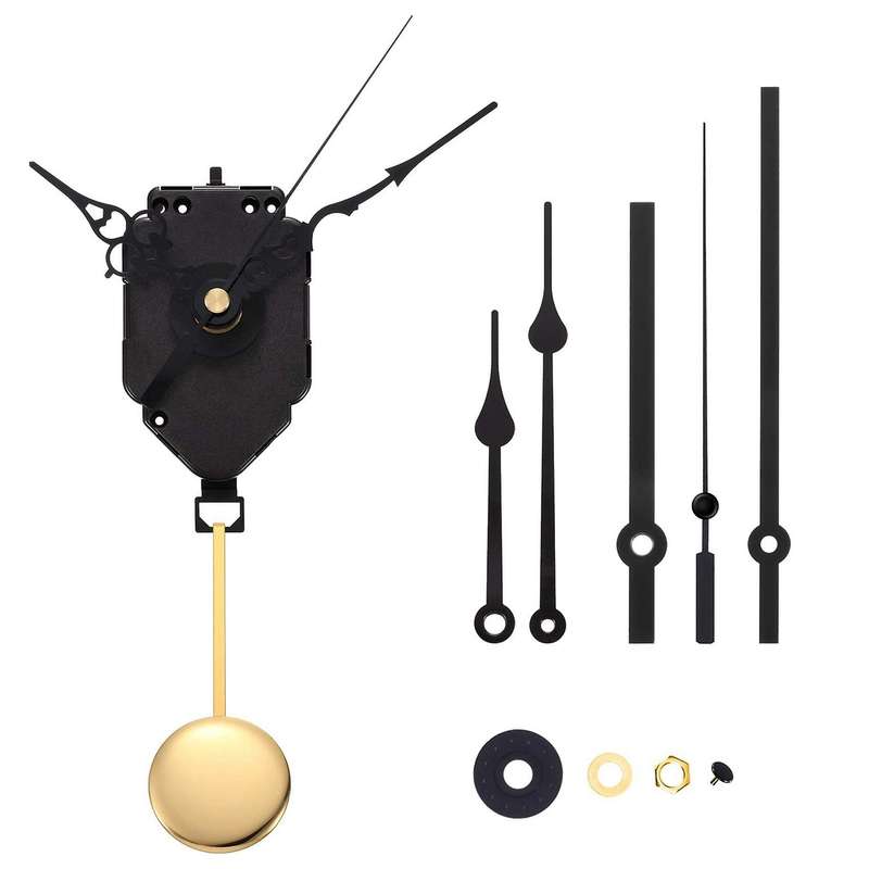 DIY Pendulum Clock Movement Mechanism with 3 Pairs Different Hands Quartz Repair Shaft Wall Clock Ki