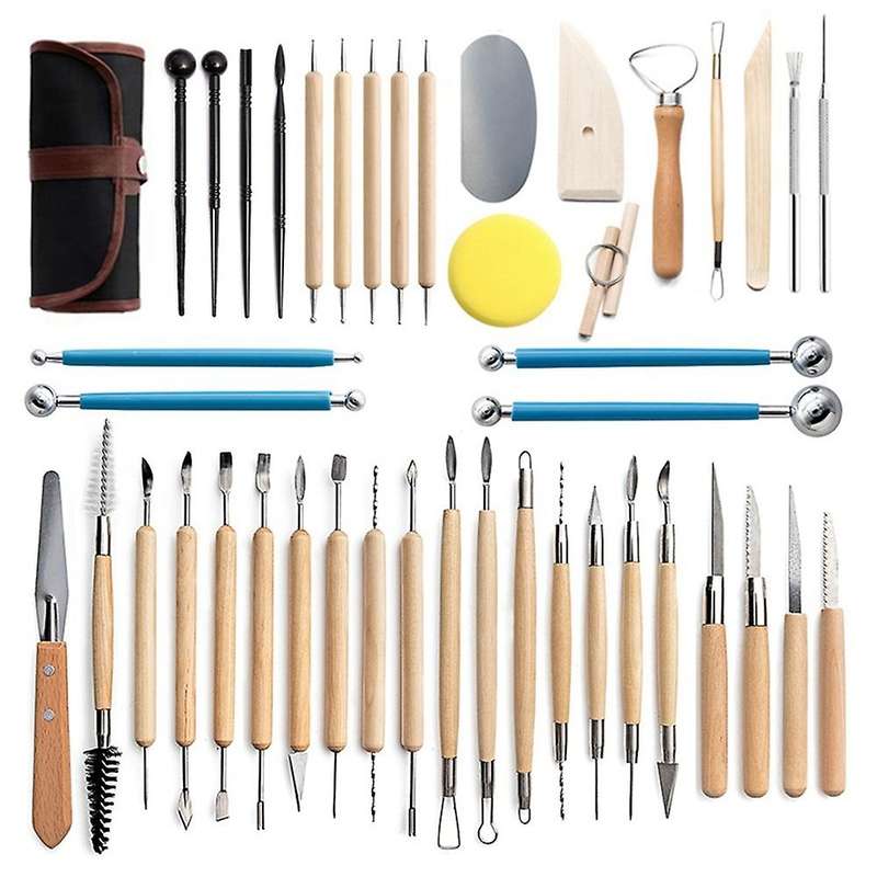 DIY Pottery Tool Set Crafts Clay Sculpting Tool Kit Pottery & Ceramics Wooden Handle Modeling Clay T