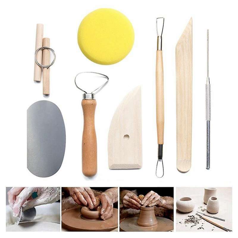 DIY Pottery Tool Set Crafts Clay Sculpting Tool Kit Pottery & Ceramics Wooden Handle Modeling Clay T