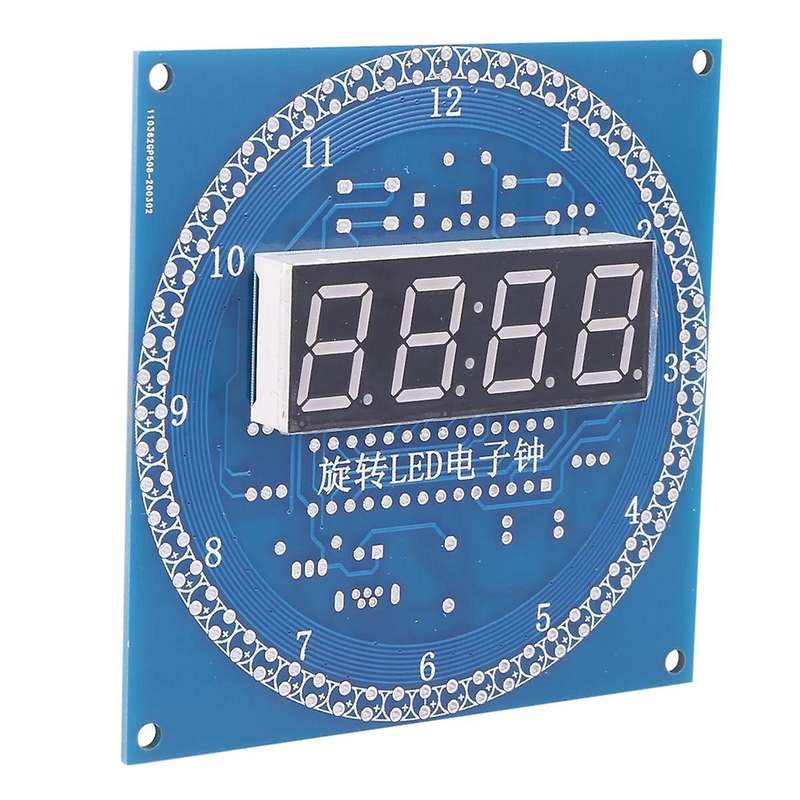 DIY Rotating Electronic Clock Kit Electronic Circuit Basic Experimental Kit LED Display Alarm Clock