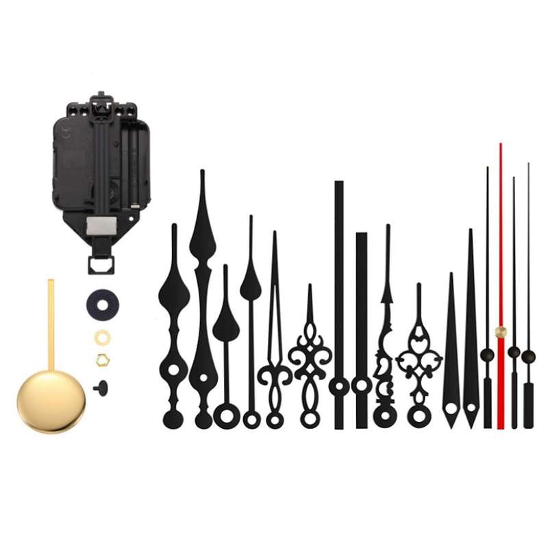 DIY Wall Clock Pendulum Movement Mechanism with 6 Pairs Hands Quartz Repair Shaft for Craft Frameles