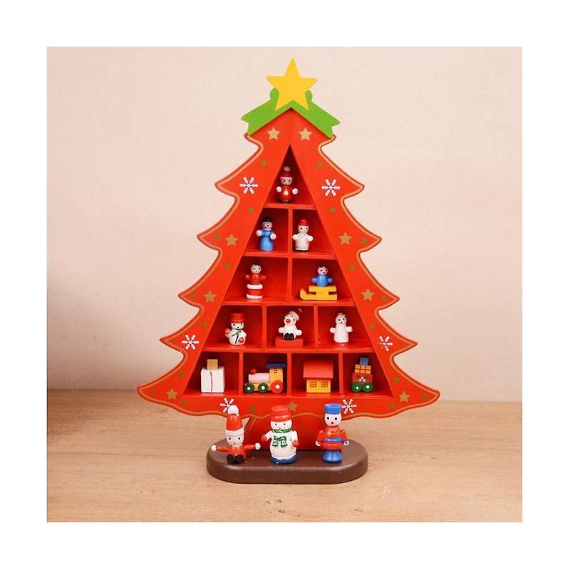 Diy Wooden Christmas Trees Window Shop Mall Desktop Display Props Ornament Holiday Gifts Decorations