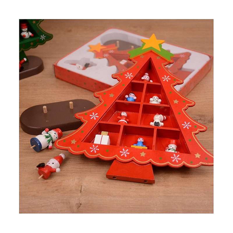 Diy Wooden Christmas Trees Window Shop Mall Desktop Display Props Ornament Holiday Gifts Decorations