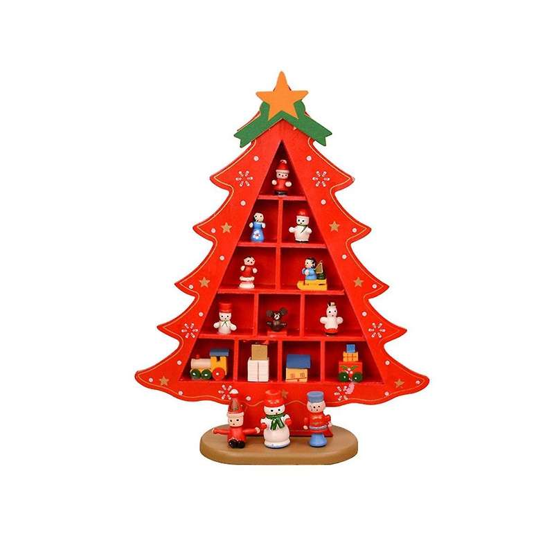 Diy Wooden Christmas Trees Window Shop Mall Desktop Display Props Ornament Holiday Gifts Decorations