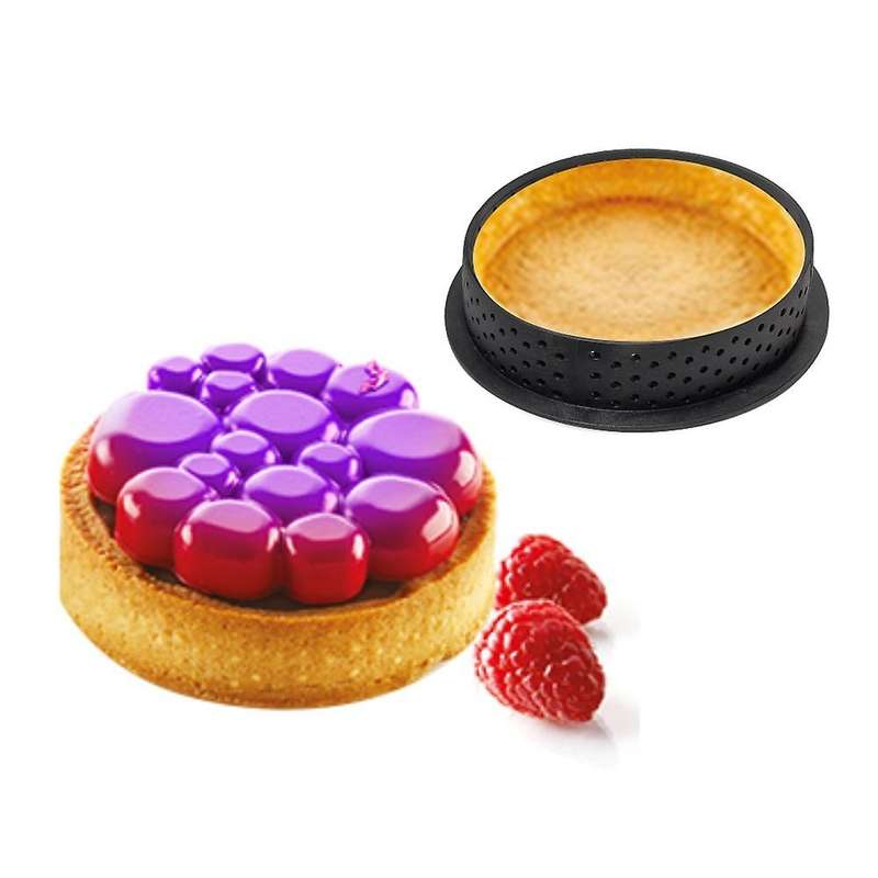 DIY Tart Ring Mold Cake Tools French Dessert Bakeware Cutter Round Shape Decorating Tool Perforated