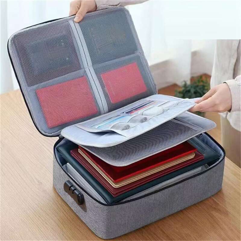 Document Storage Bag Tickets File Organizer Women Travel Files Card Folder Holder Tool Case Handbag