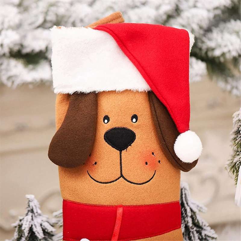 Dog and Puppies Style Christmas Stocking , Dog Theme Xmas Gift Decor Xmas Hanging Stocking Decoratio