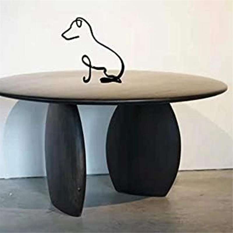 Dog Minimalist Art Sculpture,Personalized Metal Line Crafts- Statue for Living Room,Home Office,Desk