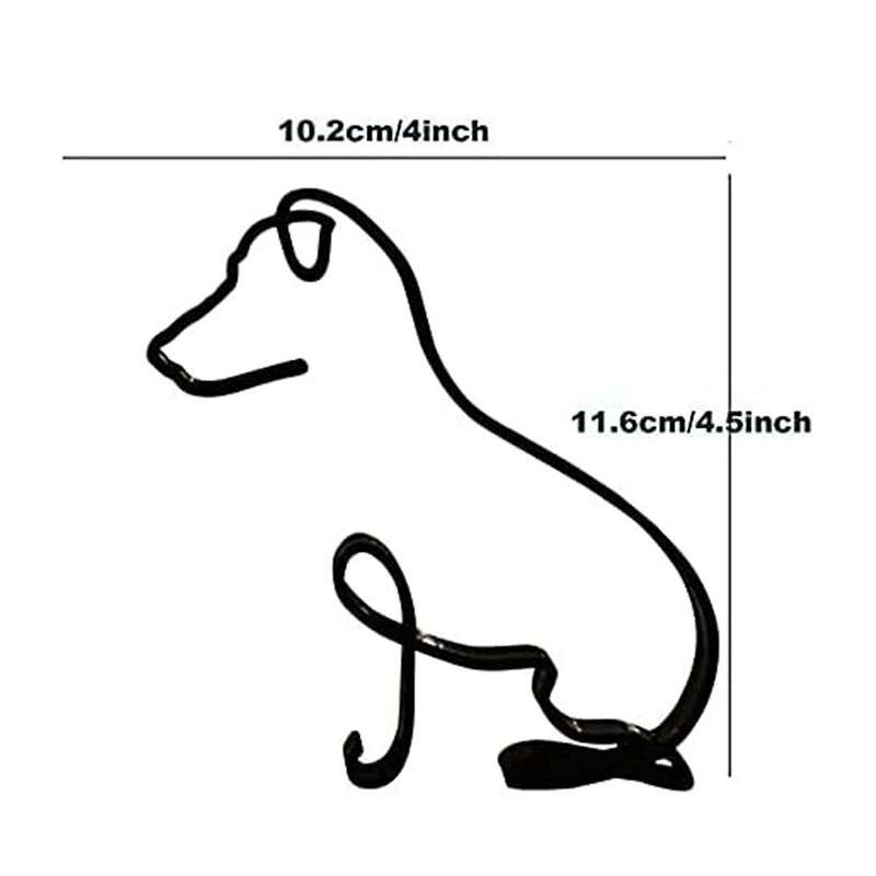 Dog Minimalist Art Sculpture,Personalized Metal Line Crafts- Statue for Living Room,Home Office,Desk