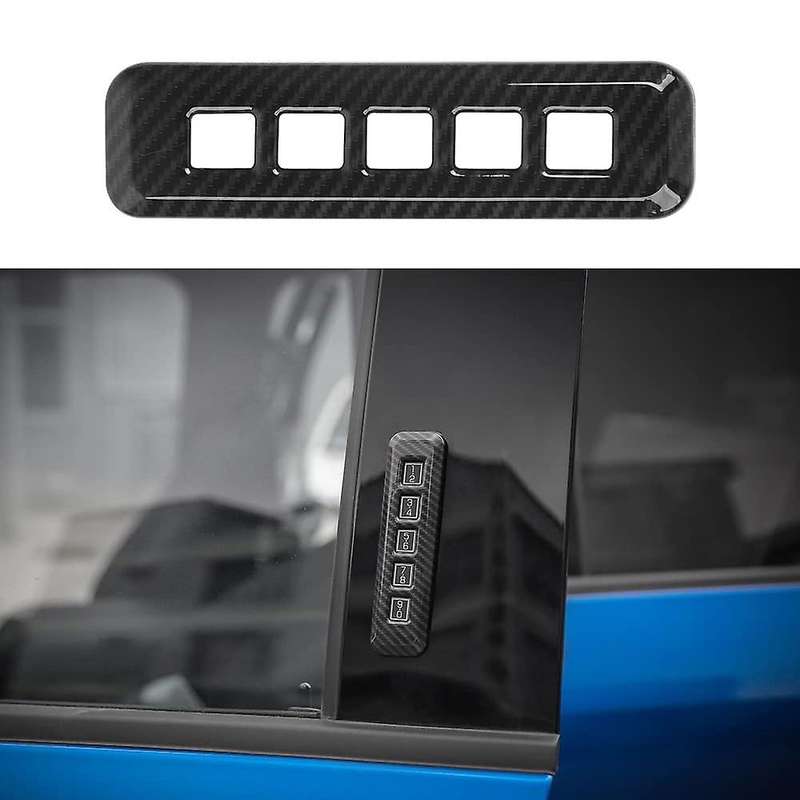 Door Carbon Fiber Password Lock Panel Trim Cover, Button Keyboard Trim Strip for 2015-2020
