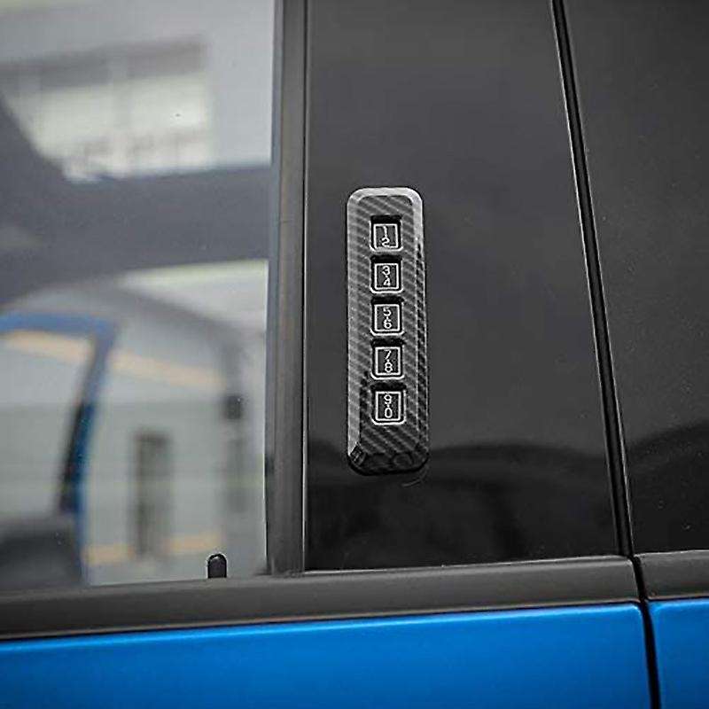 Door Carbon Fiber Password Lock Panel Trim Cover, Button Keyboard Trim Strip for 2015-2020