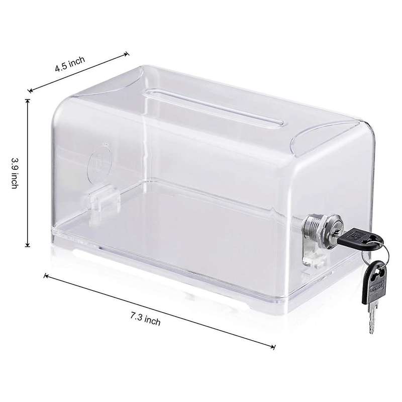 Donation Suggestion Box with Lock, Ballot Box,Suggestion Box for Fundraising, Donation, Tip Jars, Ra