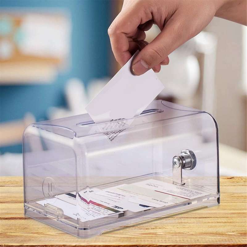 Donation Suggestion Box with Lock, Ballot Box,Suggestion Box for Fundraising, Donation, Tip Jars, Ra