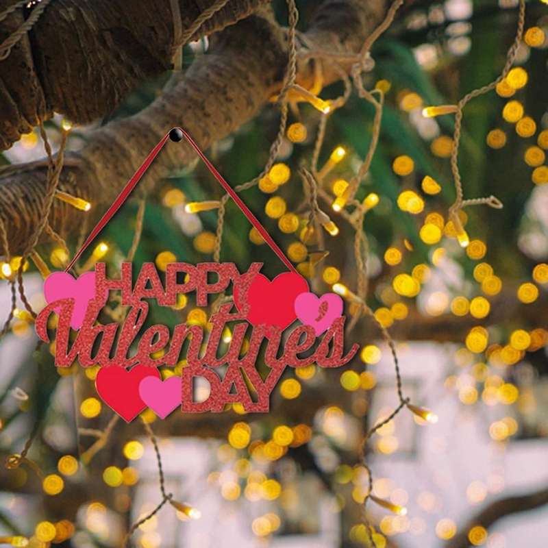 Door Hanging Sign Happy Valentine Day Pendant Wall Door Pendant Home Party Ornaments for Walls Windo