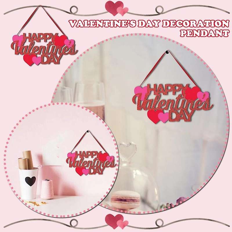 Door Hanging Sign Happy Valentine Day Pendant Wall Door Pendant Home Party Ornaments for Walls Windo
