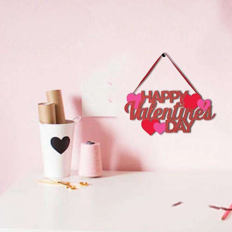 Door Hanging Sign Happy Valentine Day Pendant Wall Door Pendant Home Party Ornaments for Walls Windo
