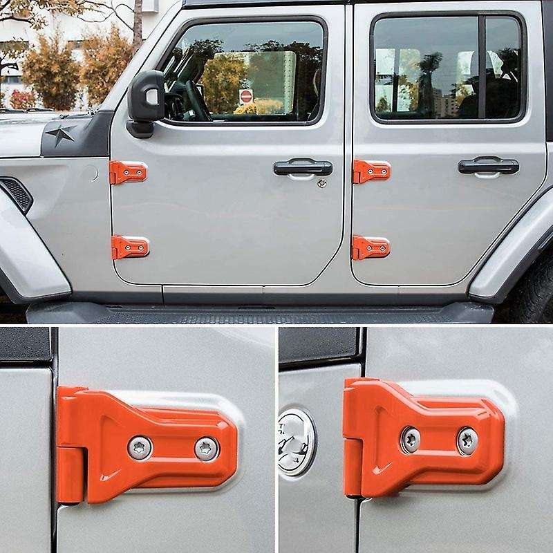 Door Hinge Cover Trim Exterior Accessories for 2018-2021 Wrangler JL JT 2-Door & 4-Door (Orange 8PCS
