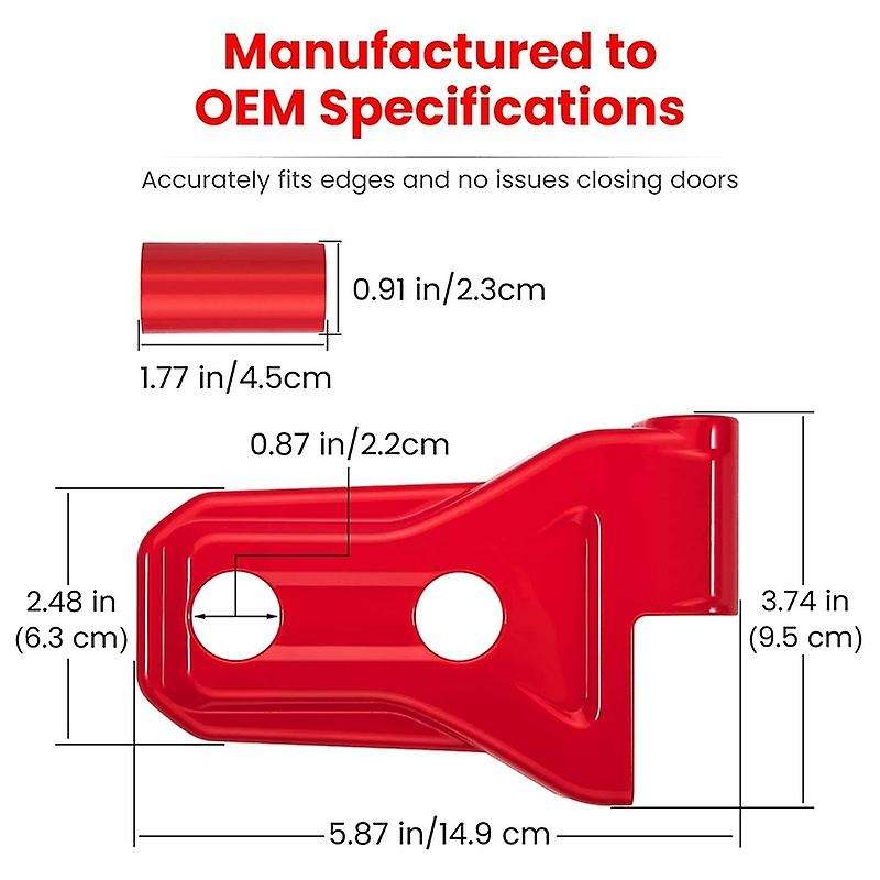 Door Hinge Cover Trim Exterior Accessories for 2018-2021 JL JT 2-Door & 4-Door (Red 8PCS)