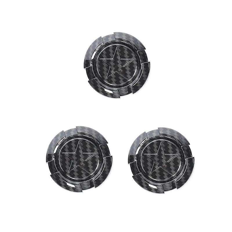 Door Key Jack Trim Cover Pentagram for 1997-2022 Wrangler TJ JK JL & JT Carbon Fiber