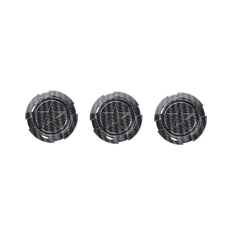 Door Key Jack Trim Cover Pentagram for 1997-2022 Wrangler TJ JK JL & JT Carbon Fiber