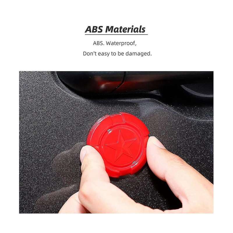Door Key Jack Trim Cover Pentagram for 1997-2022 Wrangler TJ JK JL & JT Red