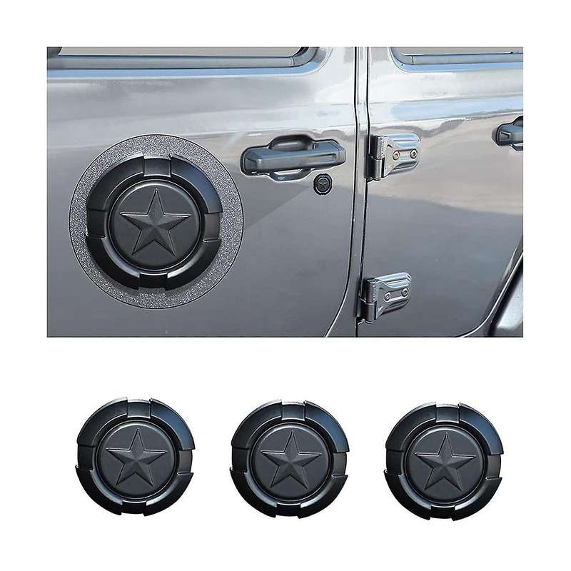 Door Key Jack Trim Cover Pentagram for 1997-2022 Wrangler TJ JK JL & JT Black