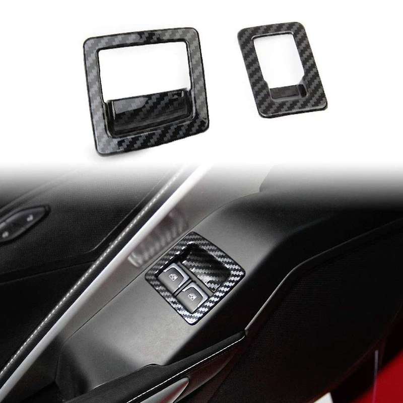 Door Lift Switch Cover for Corvette C7 2014 2015 2016 2017 2018 2019 Accessories Abs Carbon Fiber
