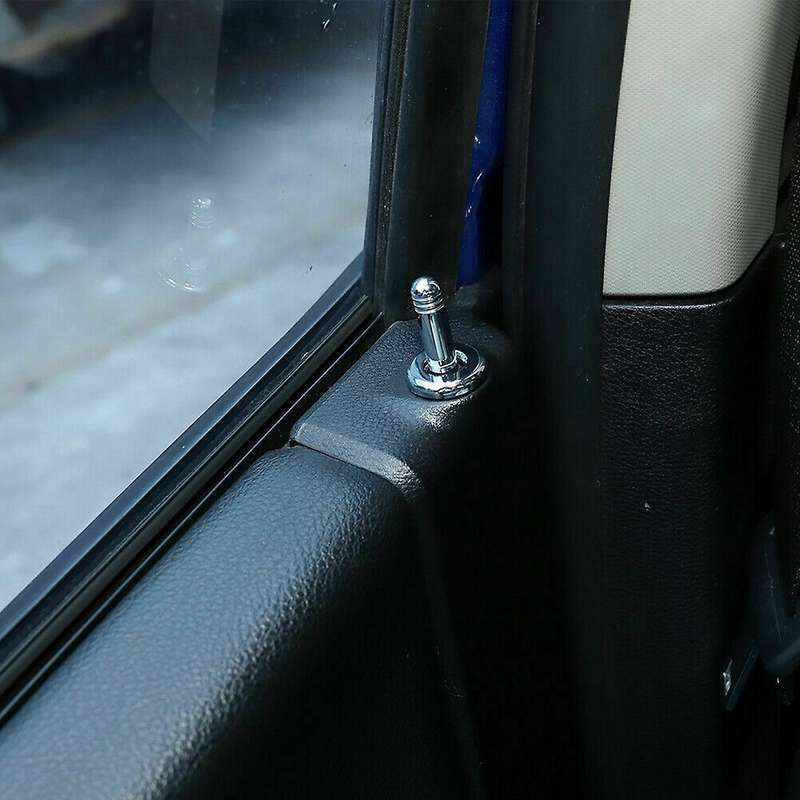 Door Lift Lock Bolt Pin Trim Cover ABS Bezel Interior Accessories for RAM 1500 2010+ (Silver)