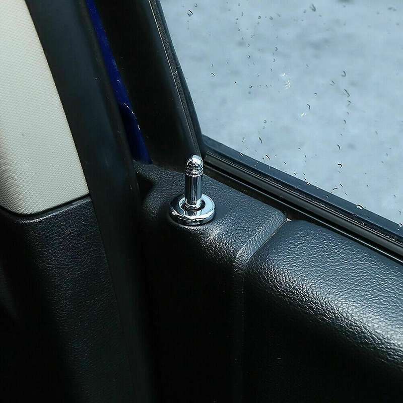Door Lift Lock Bolt Pin Trim Cover ABS Bezel Interior Accessories for RAM 1500 2010+ (Silver)