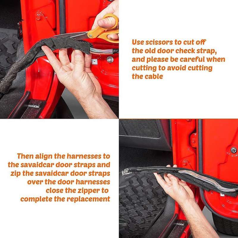 Door Limiting Straps Swing Door Check Limiter for 2007-2018 Wrangler JK JKU 2/4 Door, Interior Acces