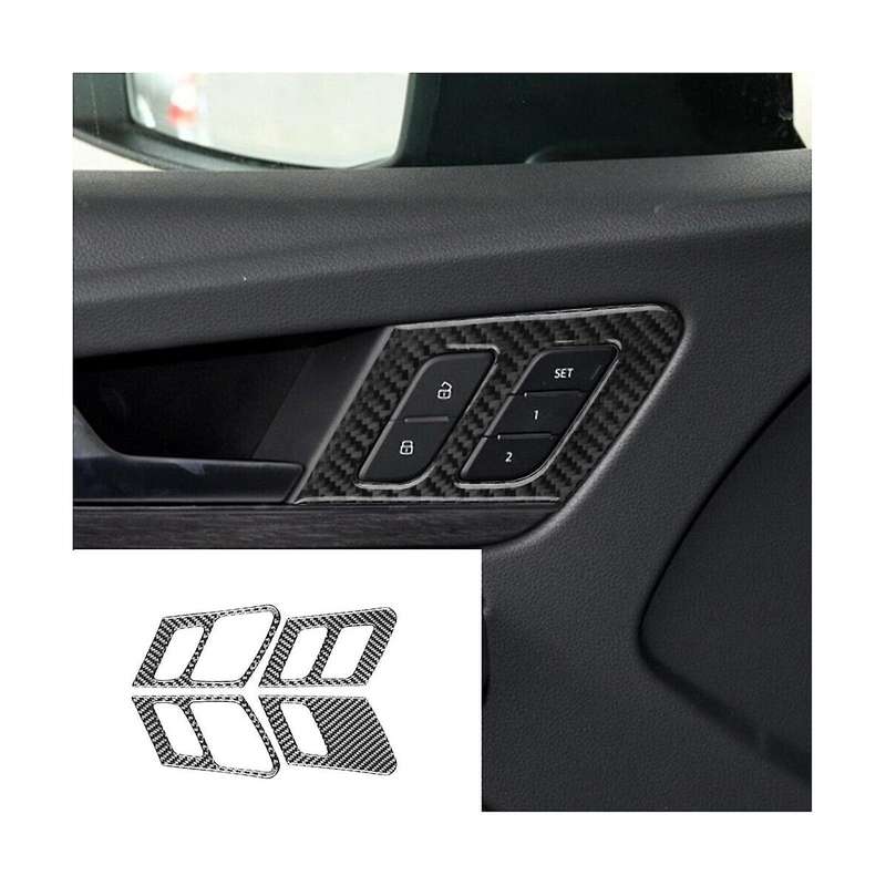 Door Lock Button Cover Trim Frame Sticker Decoration Carbon Fiber for Q5 2018-2023 Interior Accesso