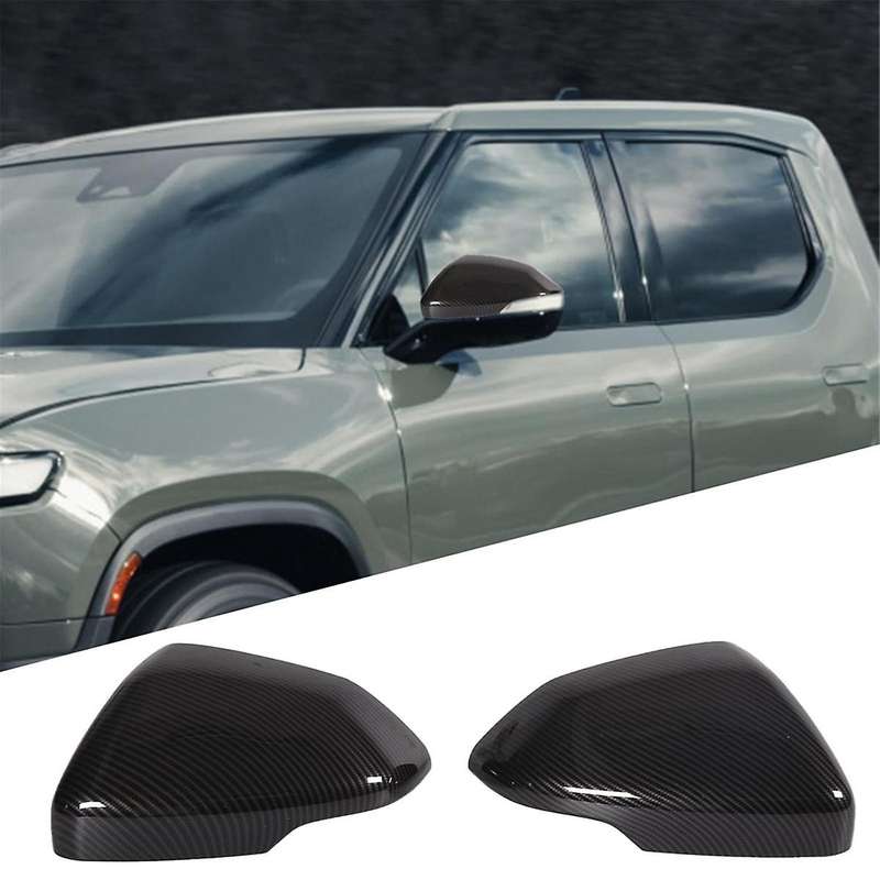 Door Rear View Mirror Cover Cap for R1T R1S 2022 2023, ABS Side View Mirror Cover Protective Trim (C