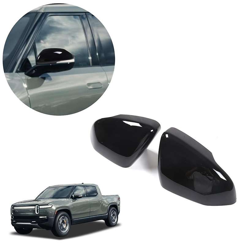 Door Rear View Mirror Cover Cap for R1T R1S 2022 2023, ABS Side View Mirror Cover Protective Trim (G