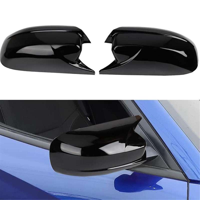 Door Side Rearview Mirror Cover Trim Horn Style Exterior Accessories for Charger 2011-2023 Black