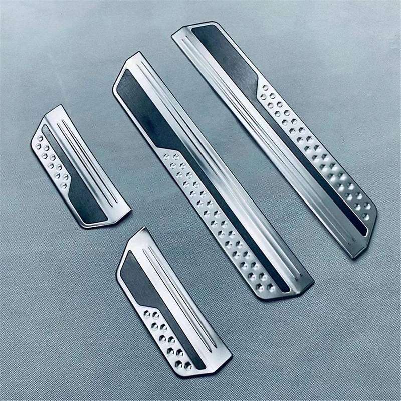 Door Sill Scuff Plate Guard Protector Cover Trim for Vezel -v E:hev 21-22 Exterior Outer Welcome Pe