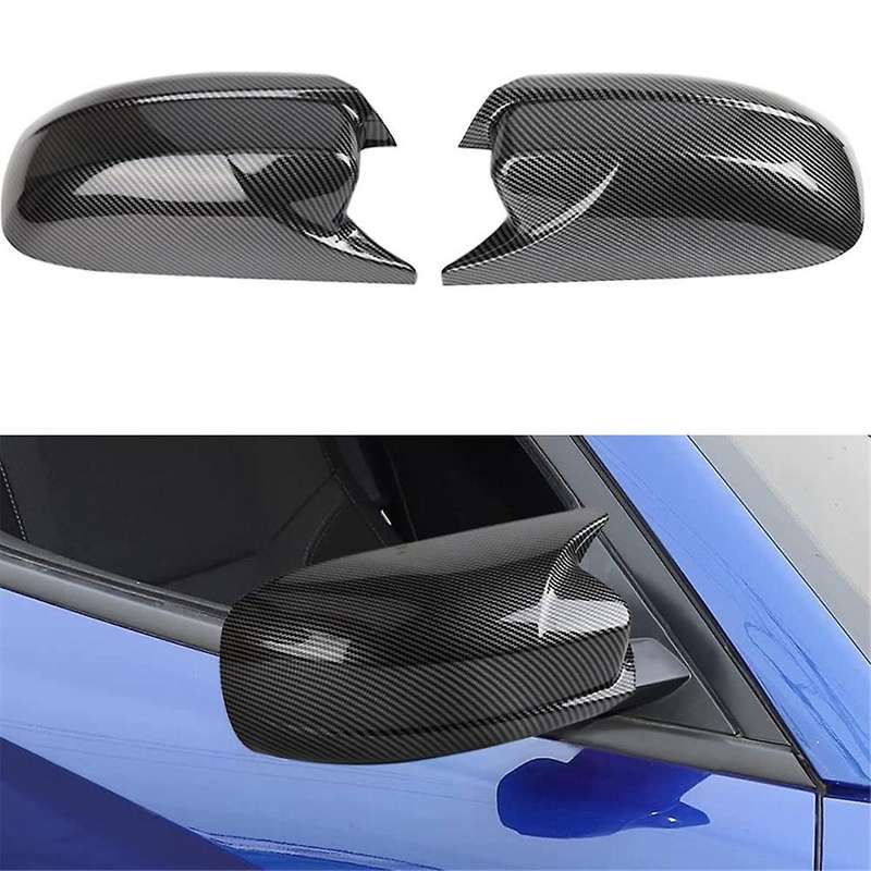 Door Side Rearview Mirror Cover Trim Horn Style Exterior Accessories for Charger 2011-2023 Carbon Fi