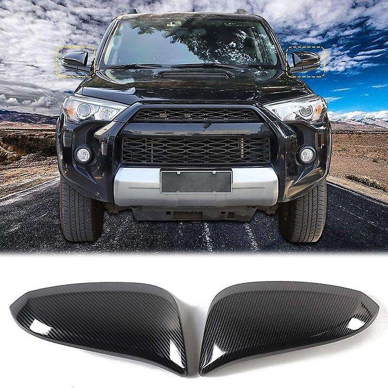 Door Side Rearview Mirror Cover Trim ABS for 4Runner 2017-2020 2014-2019, Carbon Fiber