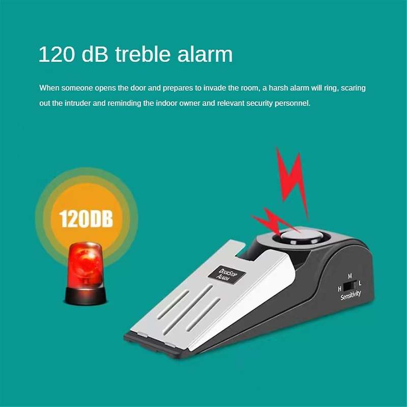 Door Stop Alarm, Door Stop with 120db Security Alarm, Door Wedge Security Device for Travel, Home, H