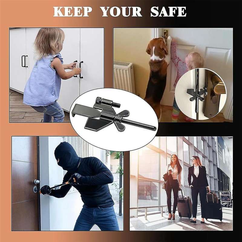 Door Stop Alarm with Security Alarm, Siren Door Stop with Portable Door Lock, Floor Wedge Security A