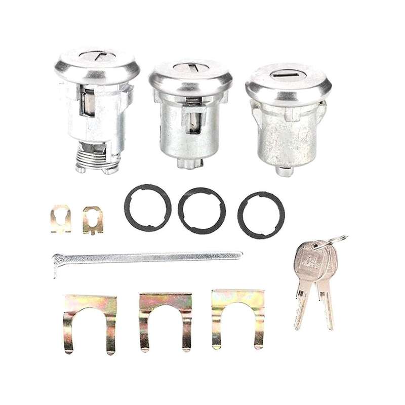 Door Trunk Key Kit Door Lock Cylinder Set with 2 Keys 654394765282 for Cutlass