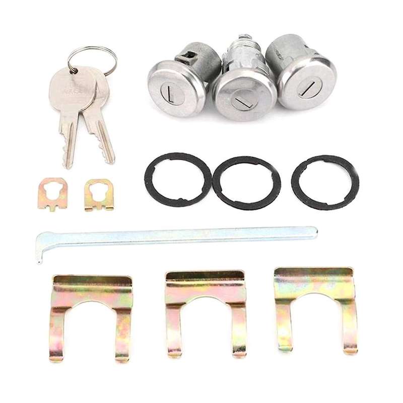 Door Trunk Key Kit Door Lock Cylinder Set with 2 Keys 654394765282 for Cutlass